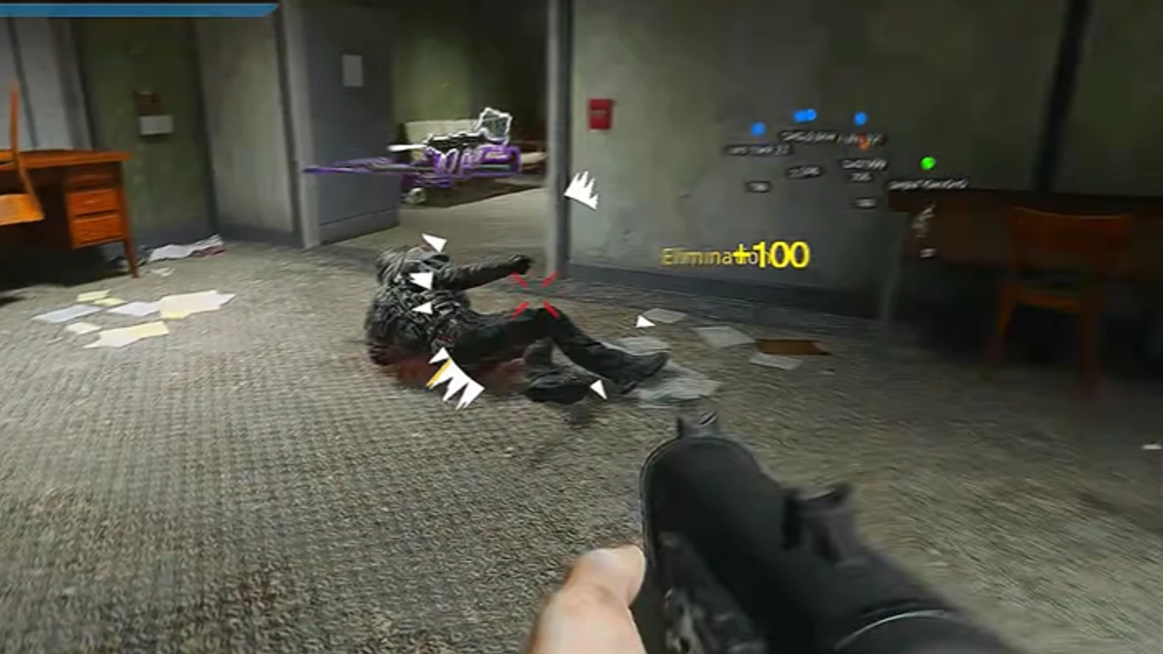 Warzone gameplay — office eliminate with loot ESP glow